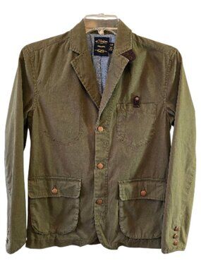COTTON CANVAS WORKWEAR BLAZER CPO PROVISIONS SIZE XS OLIVE GREEN